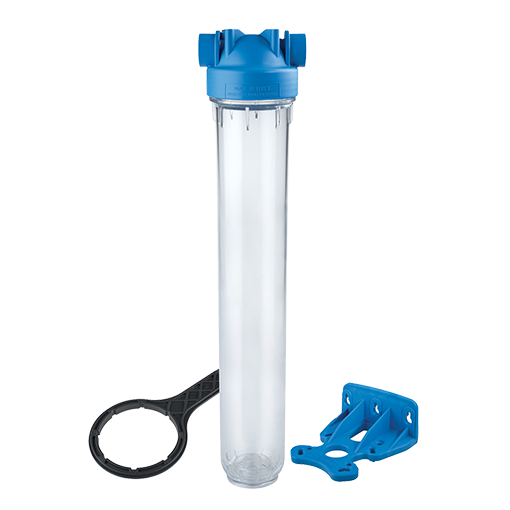 210380- HOUSING, FILTER, CLEAR/BLUE 2.5" X 20", NPR, 1" FNPT, ATLAS FILTRI