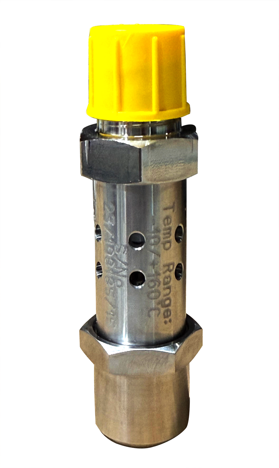 203786- VALVE, SAFETY RELIEF, SS, 1/4" PORT, 15 BAR, AXEON