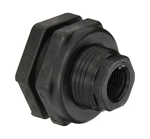 207728- FITTING, BULK HEAD, PP, 3/4" FNPT, BANJO