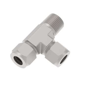 207221- TEE, RUN, 1/2" MNPT X MNPT 1/2", COMP SS, HYLOK