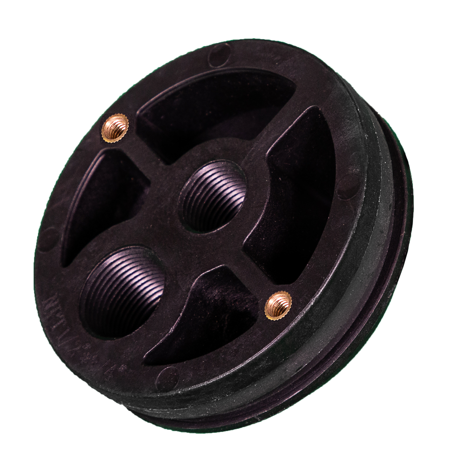 209527- END PLUG, ABS, 4", 1/2" P X 1/2" C FNPT, FRP, AXEON