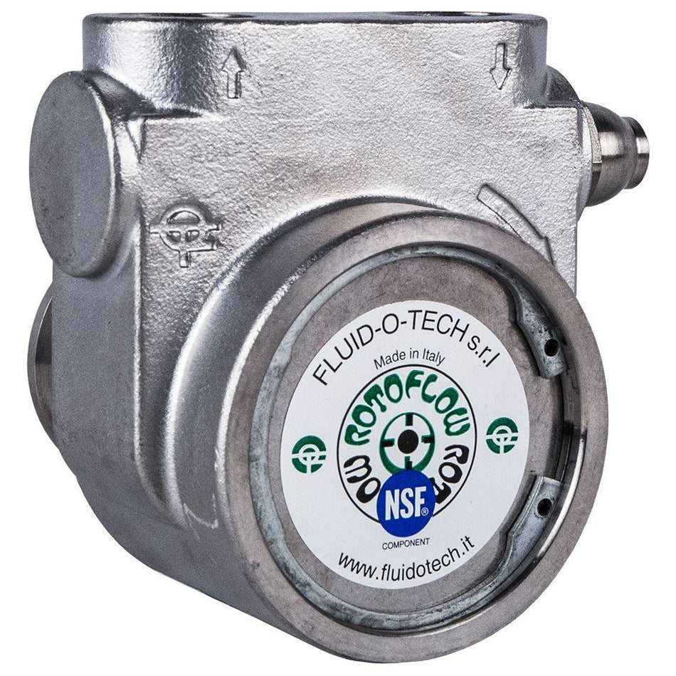 Fluid-O-Tech 411 Rotary Vane Pump Stainless Steel with Bypass 2.3 GPM