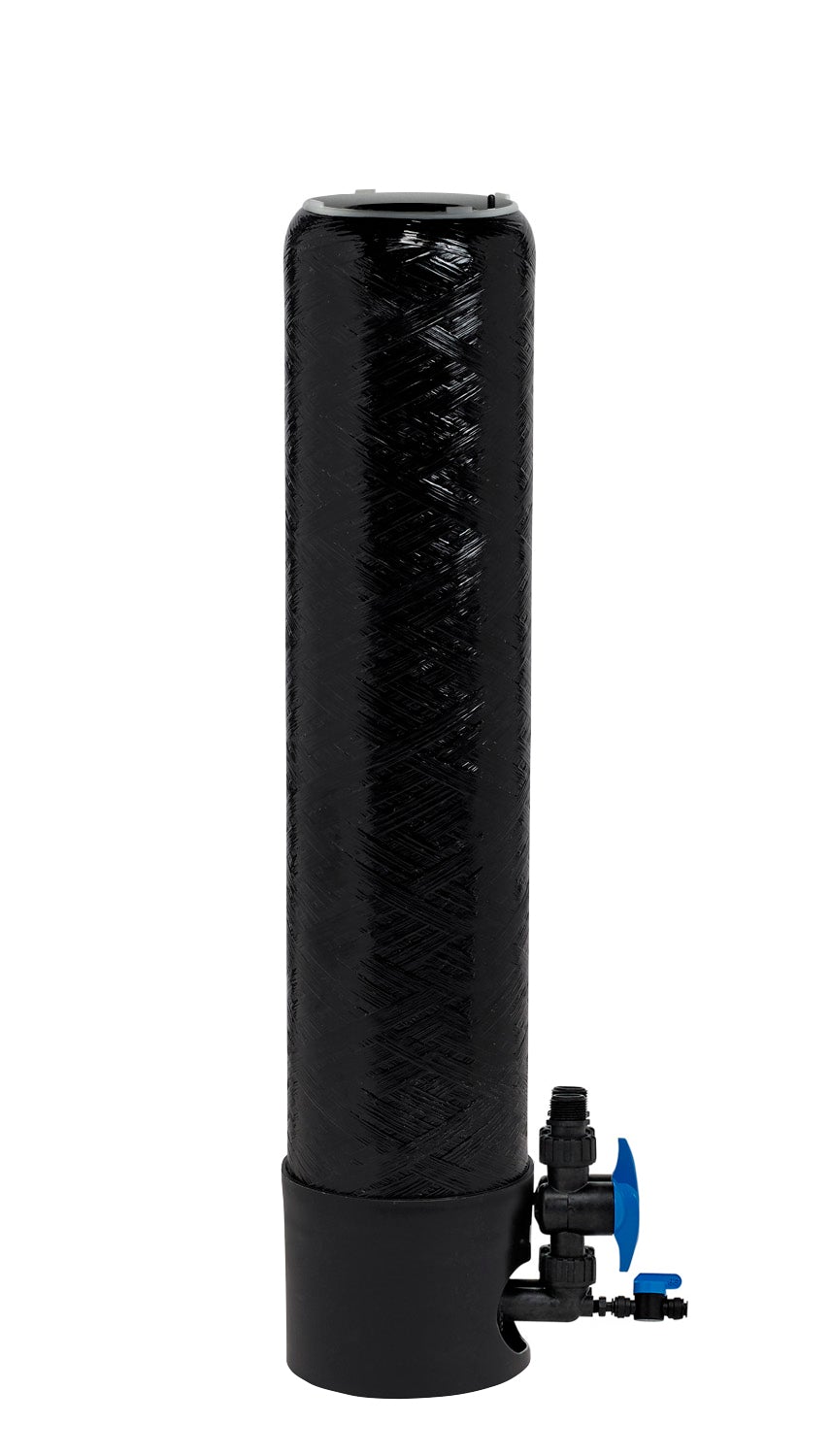 AXEON FST Cartridge Filtration System 0940 with bypass, featuring a tall black cylindrical housing, pressure gauge, and blue bypass valve for efficient water purification