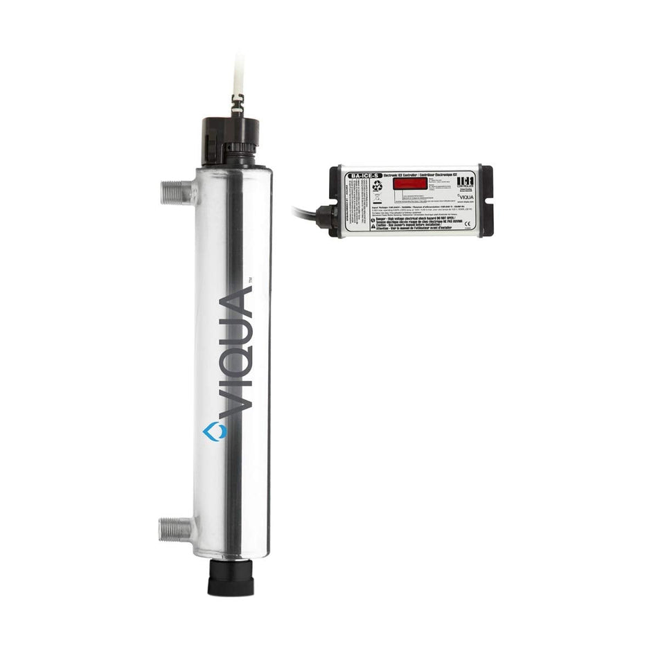 Viqua S2Q-PA UV System 2 GPM 110V 60Hz with stainless steel UV chamber and separate electronic ballast for efficient water disinfection