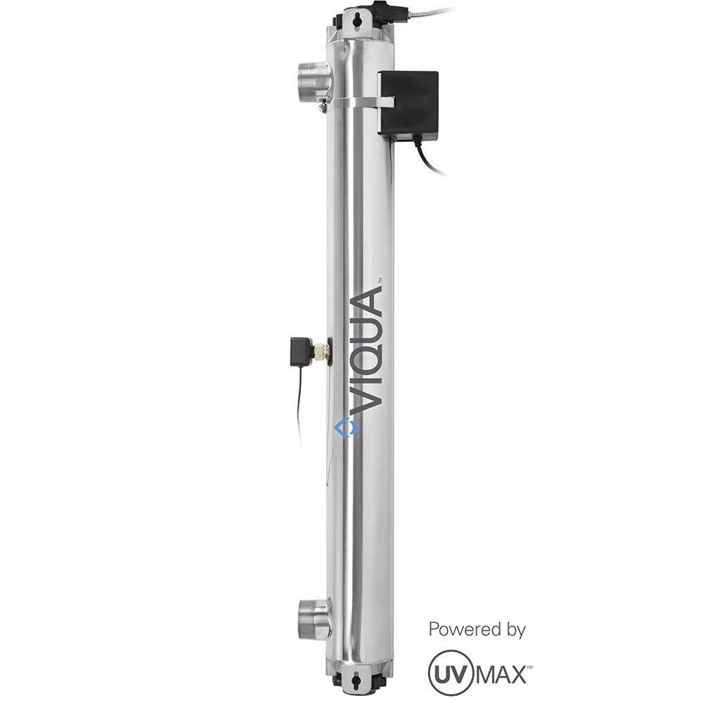 Viqua PRO50 UV System 50 GPM 220V 50/60Hz with large stainless steel chamber, digital controller, and 2" MNPT connections for high-capacity industrial water disinfection