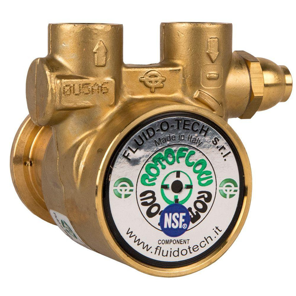 Fluid-O-Tech 1001 Rotary Vane Pump Low Lead Brass with Bypass 5.3 GPM